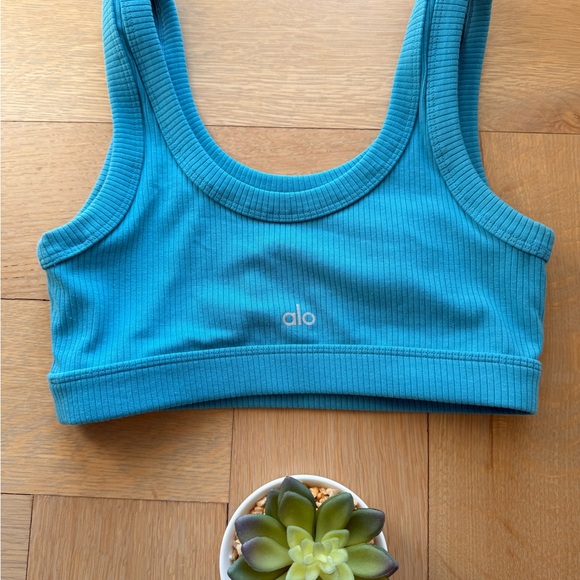 Alo Yoga Wellness Bra - Blue Splash - Small 🩵 - Picture 7 of 14